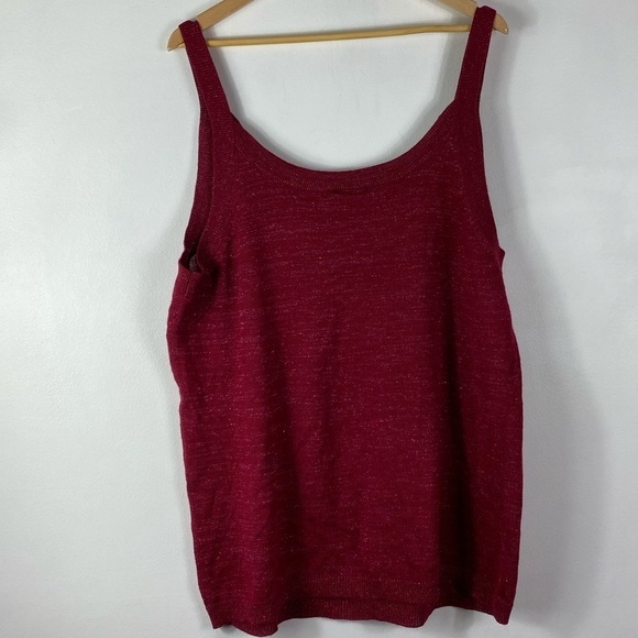 Torrid Cherry Red Metallic Knit Tanktop - Picture 3 of 4